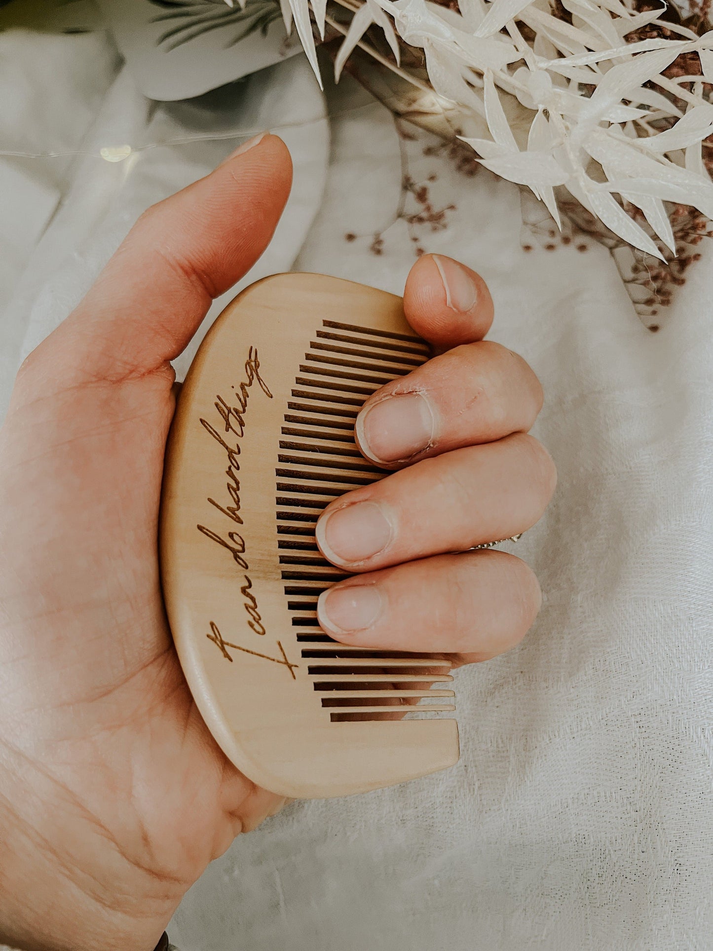 Engraved Wooden Labor Comb