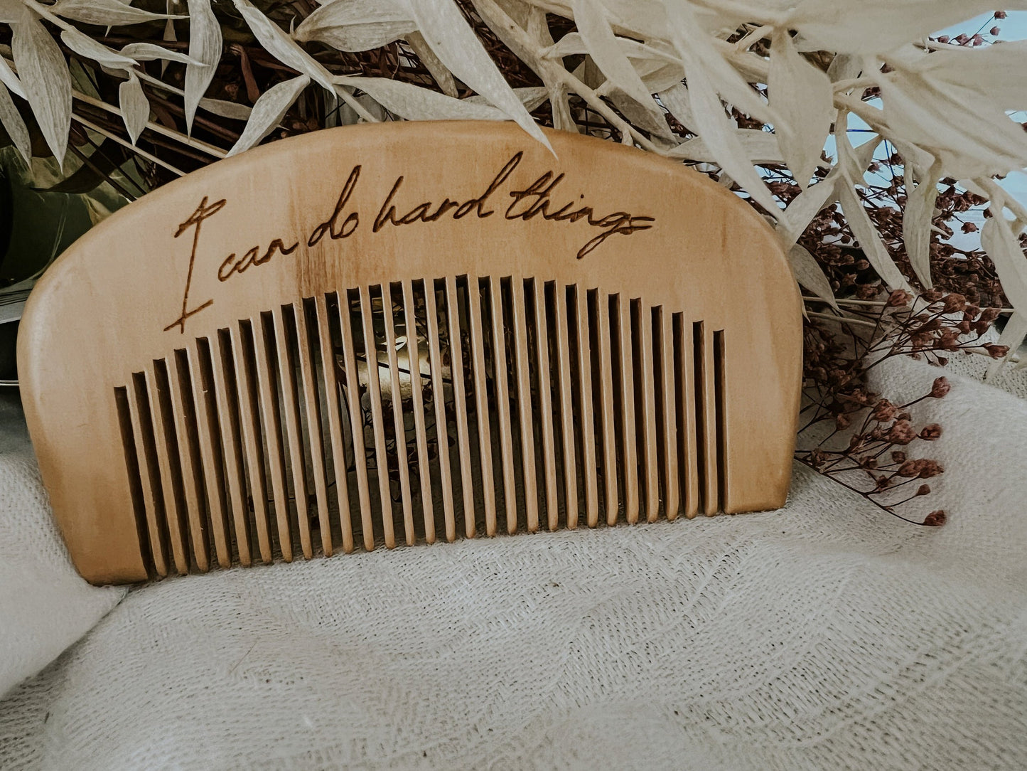 Engraved Wooden Labor Comb
